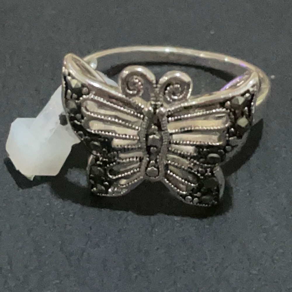 NEW Sterling LA ROCKS Be Brave BUTTERFLY RING real solid Silver Fine Jewelry Sz8
